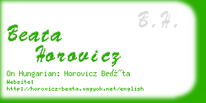 beata horovicz business card